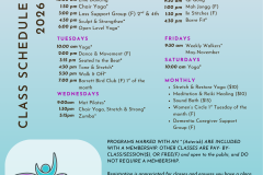 class schedule  1/2026 - 1
